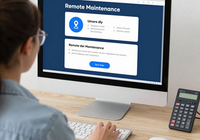 Technician remotely assisting a medical office computer system.