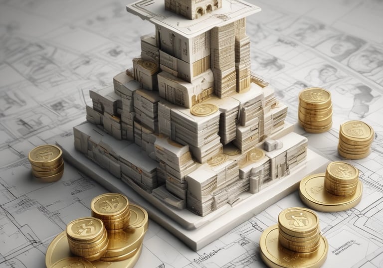 Elegant office space with financial charts displayed on a computer screen.