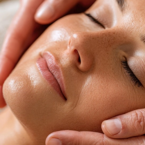 a woman getting a massage at a spa
