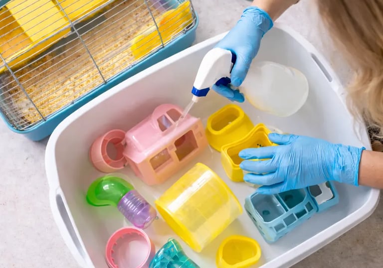 service d'entretien régulier pour habitats de rongeurs, oiseaux, reptiles et autres NAC.