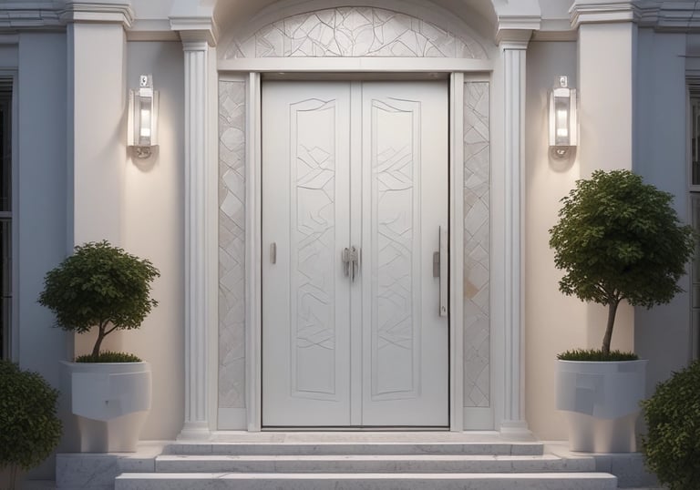 Stylish pergola structure in a sunny garden setting.