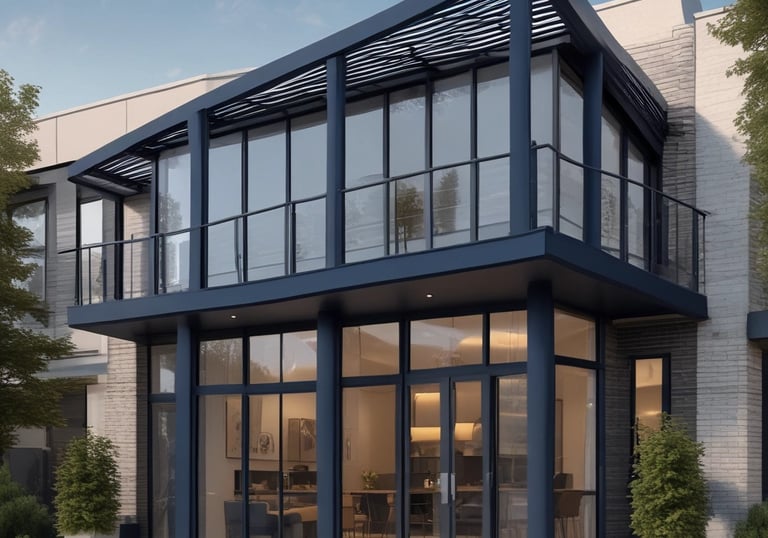 Modern PVC window installation on a residential building.