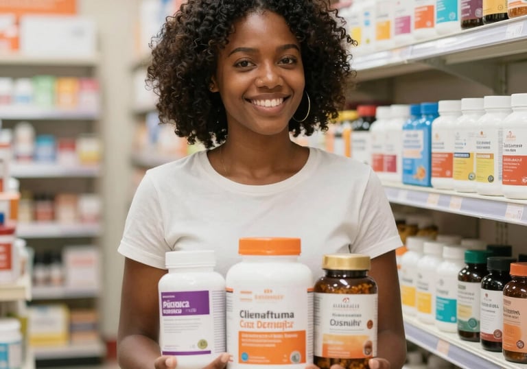 A customer service representative smiling while assisting a shopper.