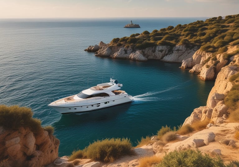 A luxury yacht deck with a massage therapist attending to a client under soft ambient lighting.