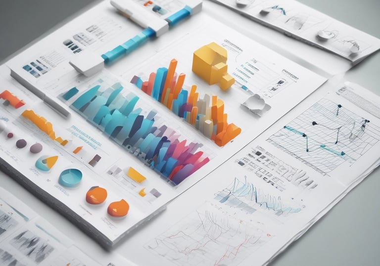 A team analyzing data charts on multiple screens in a modern office.