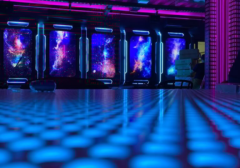 Interior cyberpunk spark banr & lounge bandung