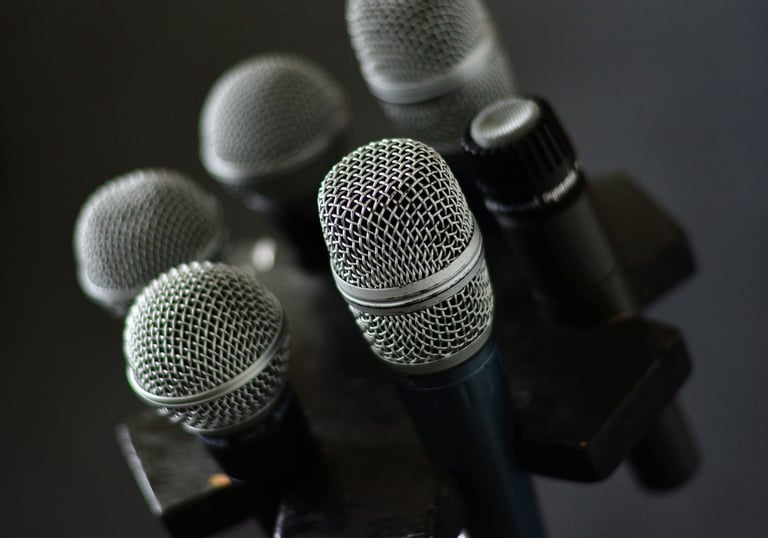 a bunch of microphones