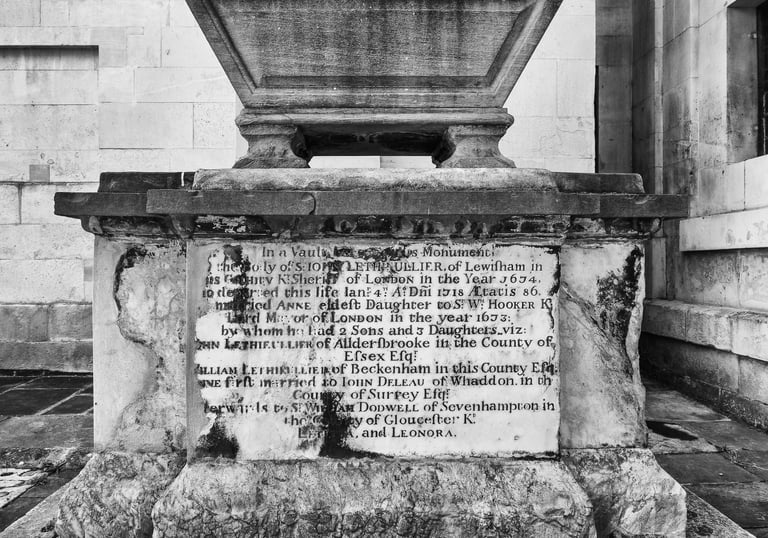 Memorial, St Alfege, Greenwich