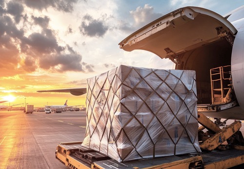 air cargo at the airport waiting for loading