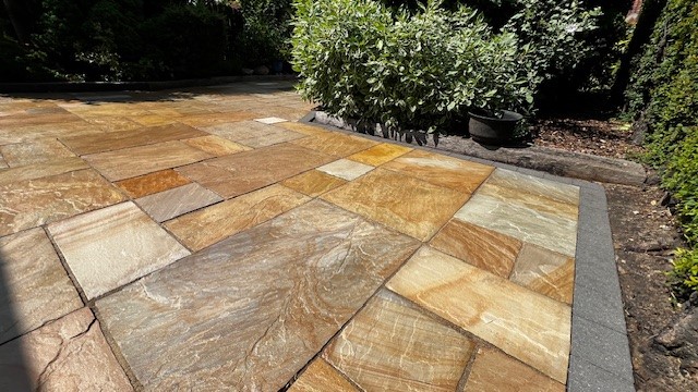 PJB Exterior Cleaning restoring Indian sandstone with expert pressure washing in Norwich Norfolk