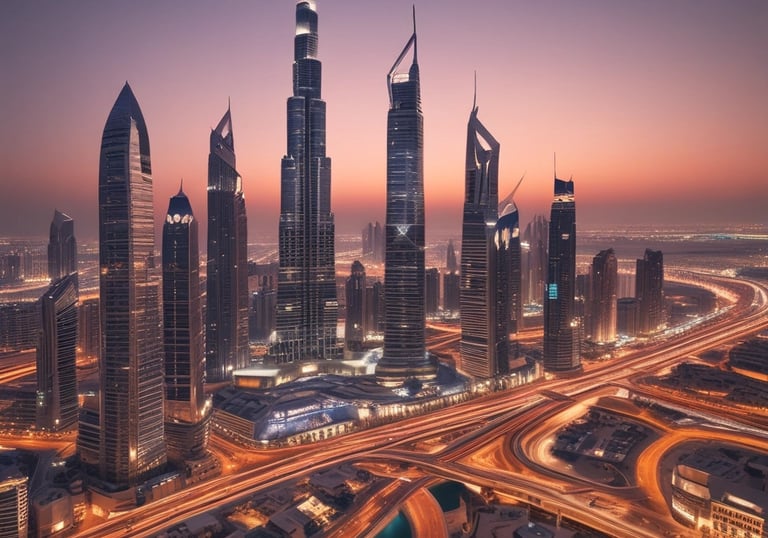 a man riding a skateboard down a street next to tall buildings