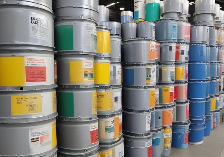 Several small glass jars contain different types of crystalline or granular substances, placed on a reflective surface. The contents vary in color and texture, with one jar holding a pale yellow, crumbly substance and another containing a darker amber, granular material.