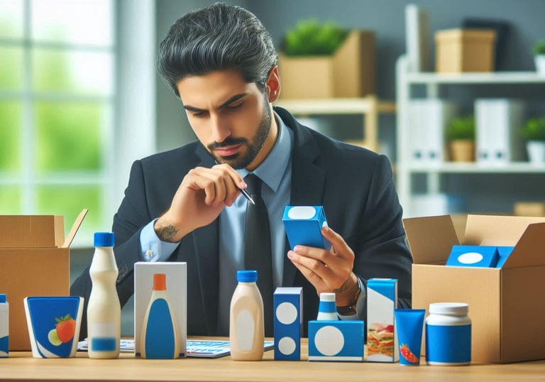 Gerente de produto avaliando diferentes itens com mesma identidade visual