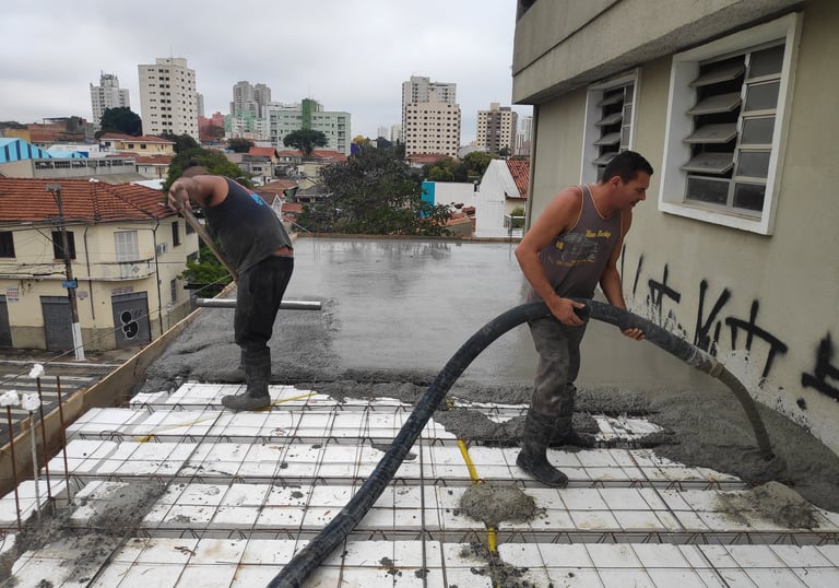 Concretagem de Laje de Isopor