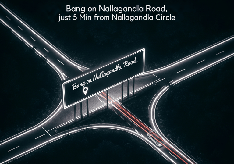 Tridasa Rise is just 5 min from nallagndla circle towrds tellapur road.