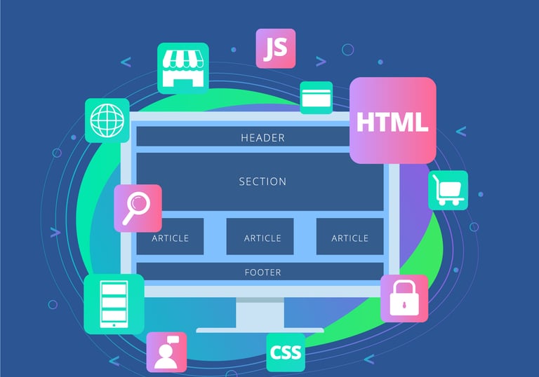 AI-powered web design tools optimizing layouts and automating development tasks, showcasing EZ Web B