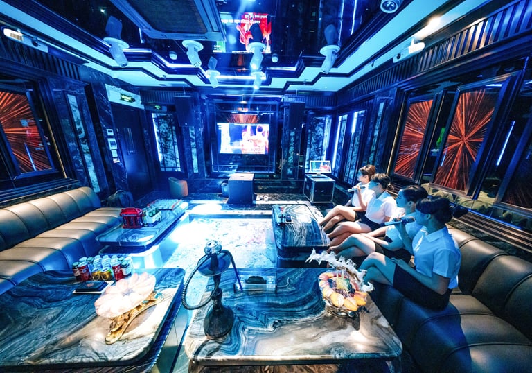 Không gian quán Karaoke Monaco Mỹ Đình hiện đại, view đẹp, phù hợp check-in sống ảo