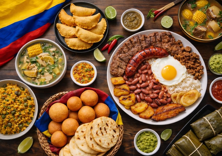 most popular colombian food including bandeja paisa 