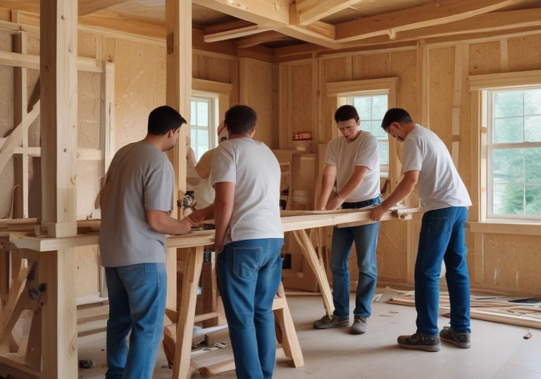 A man sprays paint on a cinder block wall.