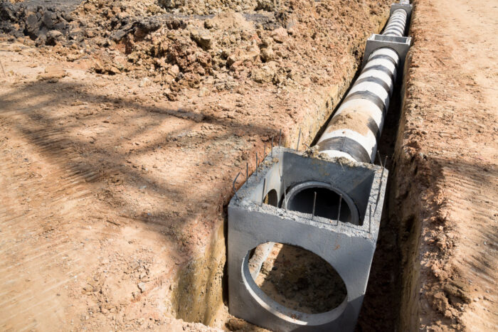 Douglasville detention pond service drain replacement