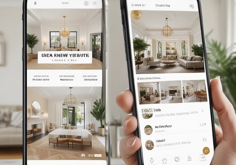 An elegant image showcasing social media content for real estate.