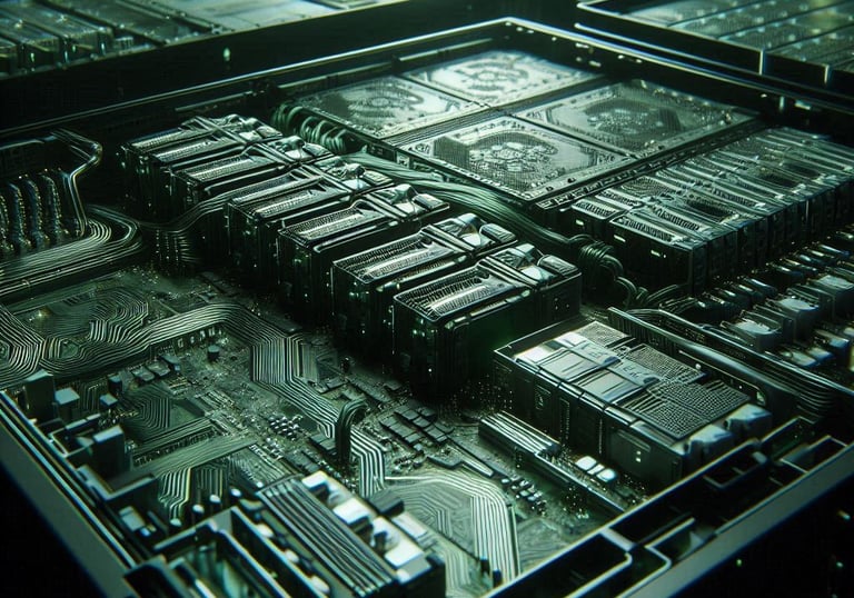a computer motherboard with a computer processor on it