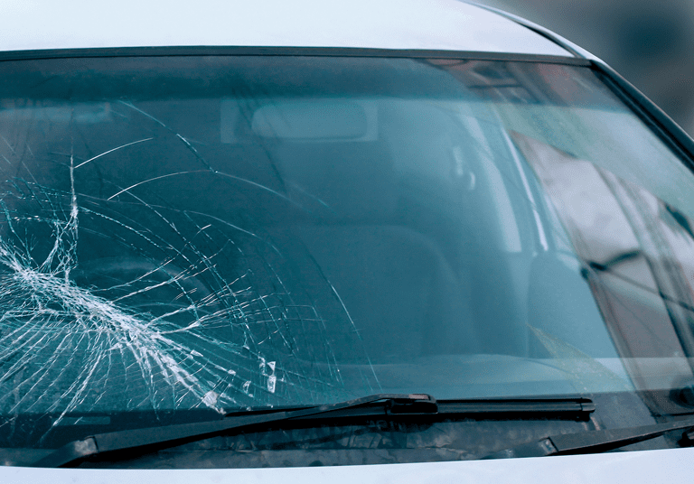 Cracked windshield