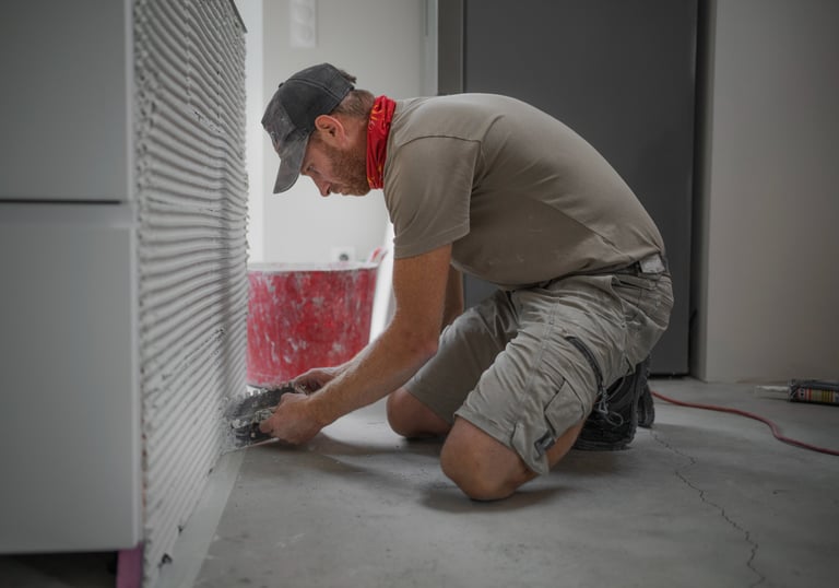 préparation pose carrelage