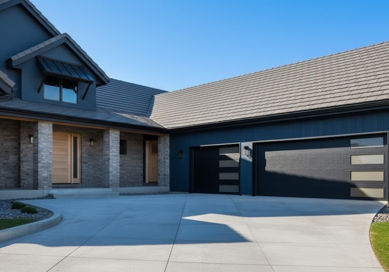 Photo of suburban home with steel garage doors in Corpus Christi, texas