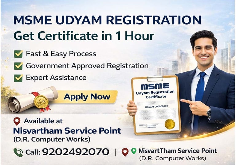 MSME Udyam Registration gives your business official government recognition with access to subsidies