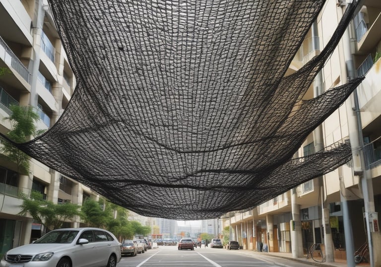 A close-up view of a durable shade net protecting parked cars in bangalore.