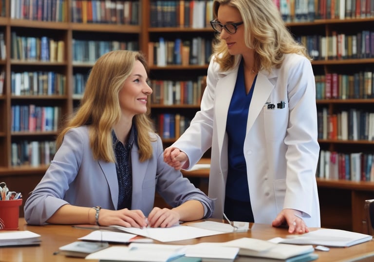 A healthcare professional discussing peptide therapy options.