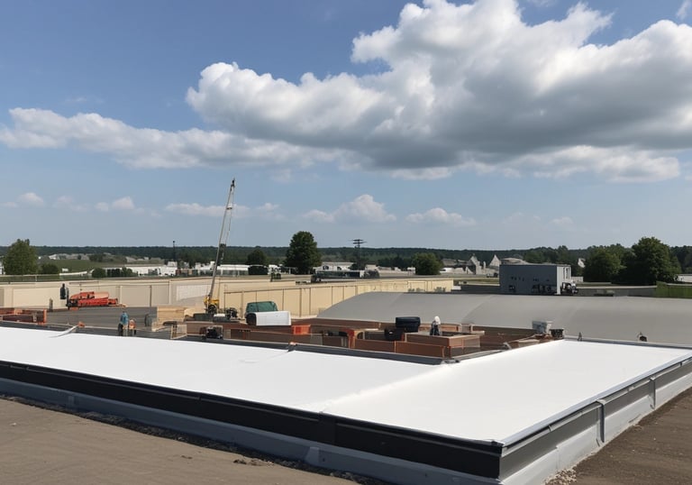 A TPO roofing installation showcasing its durability and energy efficiency.