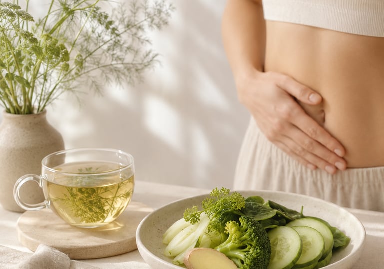 Nutrición digestiva en Getxo para hinchazón, gases, SIBO e intolerancias