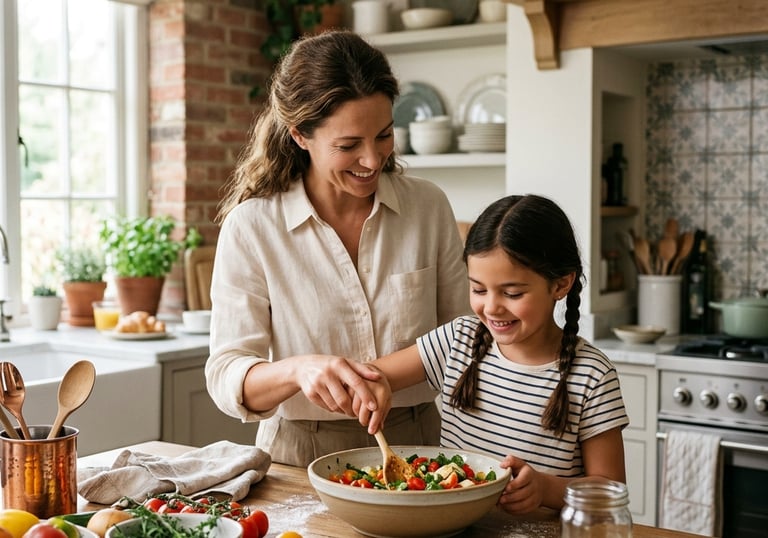 Hábitos familiares saludables con alimentación práctica en casa