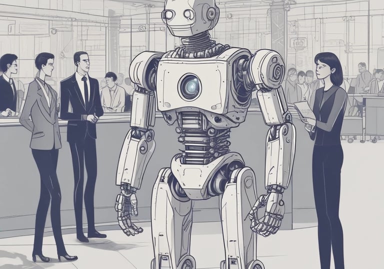 a man riding a skateboard down a street next to tall buildings