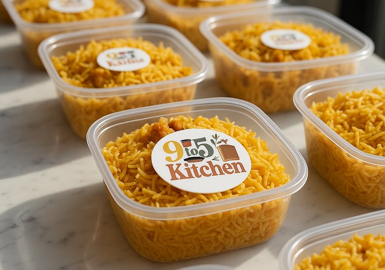Halal chicken Biryani meal from 9to5 Kitchen