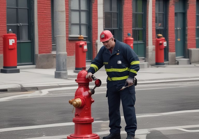 A dark, industrial-style fire safety door is set into a textured concrete wall. The door is equipped with a simple handle and features a sign that states 'Fire Safety Door - Do Not Obstruct - Do Not Keep Open.' Above the door, a small white box is mounted on the wall, possibly an alarm or sensor.