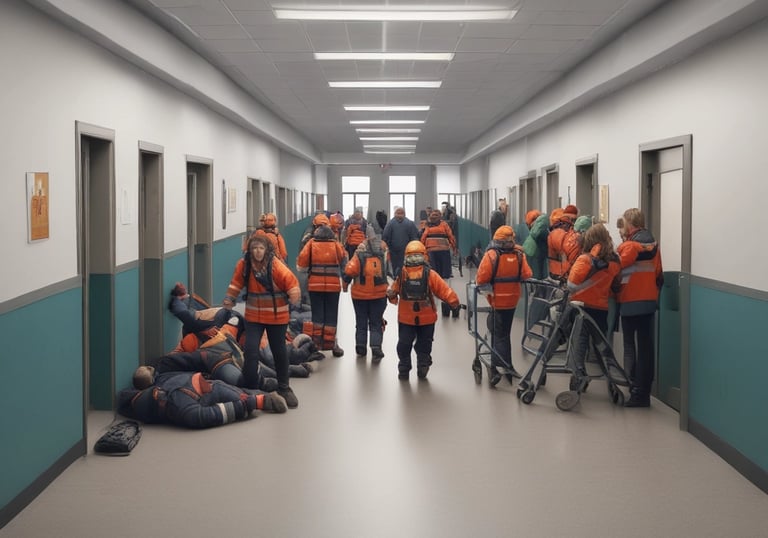 A dark, industrial-style fire safety door is set into a textured concrete wall. The door is equipped with a simple handle and features a sign that states 'Fire Safety Door - Do Not Obstruct - Do Not Keep Open.' Above the door, a small white box is mounted on the wall, possibly an alarm or sensor.