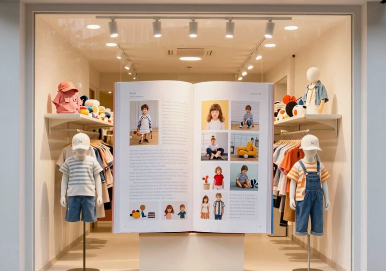 A cheerful child wearing colorful casual clothes, smiling in a bright, modern room.