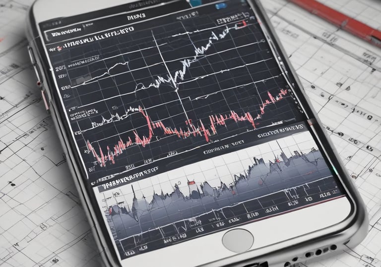 A smartphone displaying an advertisement for an online trading platform called eToro. The screen shows a green background with text promoting the platform as a leading social trading platform. A button labeled 'Get Started' is visible, along with a partial view of a mobile app screen below.