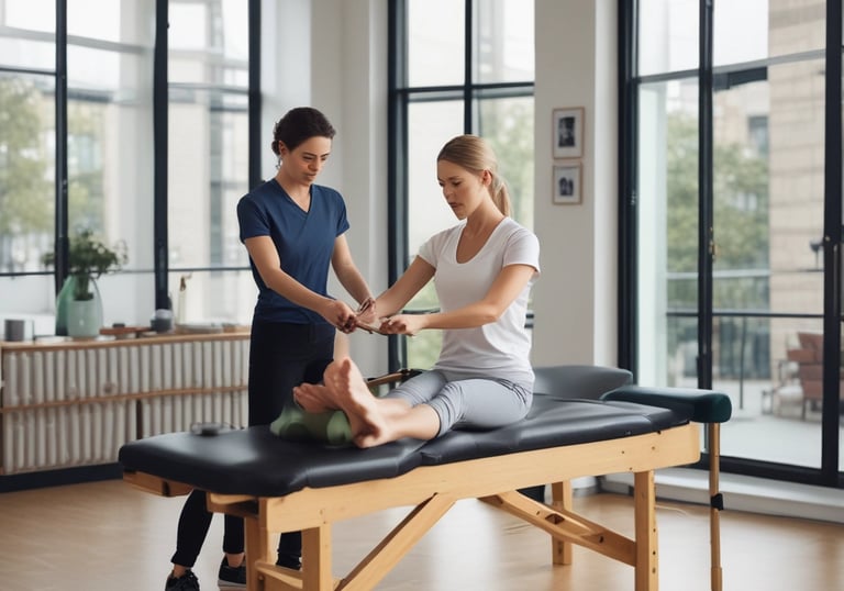 Sessão de fisioterapia com pilates na clínica odontológica e médica na Lapa PR