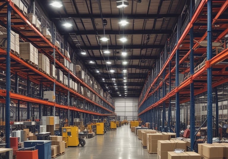 A bustling marketplace with several people engaged in various activities. A man sits atop large burlap sacks filled with goods, wrapped in a shawl, observing the surroundings. The market has a narrow pathway with crowded stalls and a canopy of makeshift coverings. The atmosphere appears lively with a focus on trade and commerce.