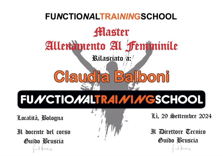 Master Allenamento Femminile - Claudia Balboni - Fit 4 You Studio - Palestra Formigine Casinalbo