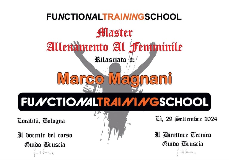 Master Allenamento Femminile - Marco Magnani - Fit 4 You Studio - Palestra Formigine Casinalbo
