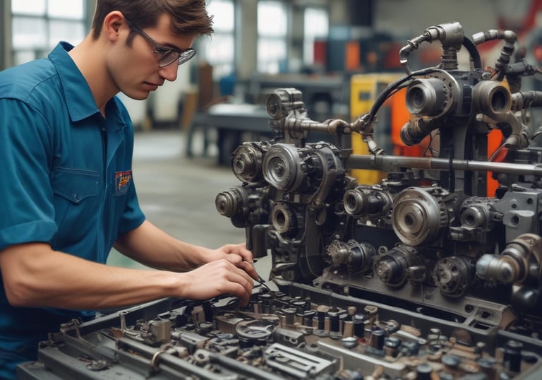 Mechanical piping installation inside an industrial facility.
