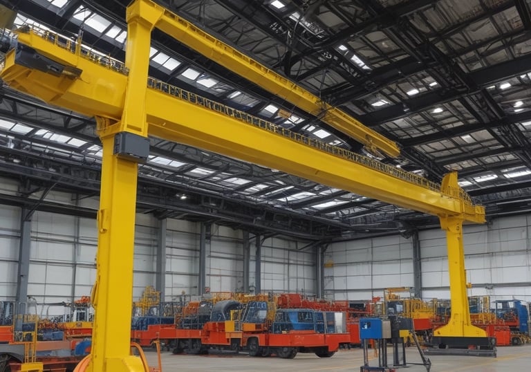 Technician performing industrial equipment maintenance in a factory setting.