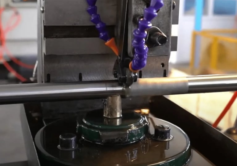 Knurling process applied to barbell shafts for secure grip