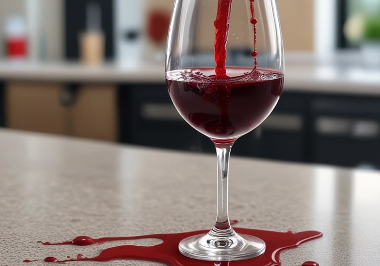 a wine glass with a bottle of wine being poured into a wine glass