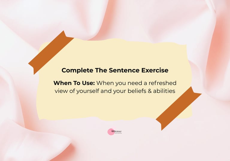 Complete The Sentence Exercise for building self esteem